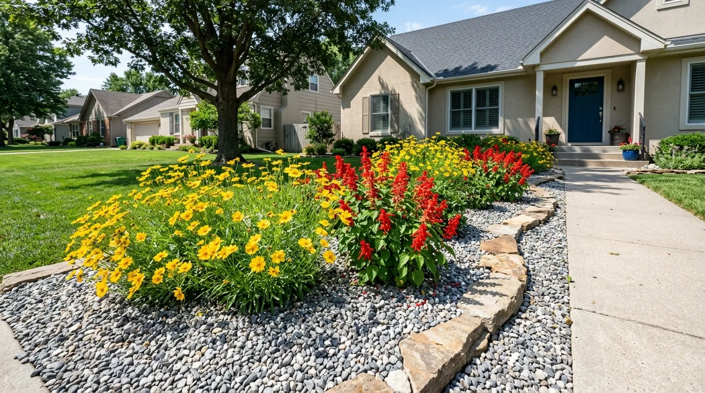 Dark Rock Flower Bed